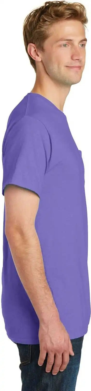 Port &amp; Company Pc099p Beach Wash Garment-dyed Pocket Tee - Amethyst