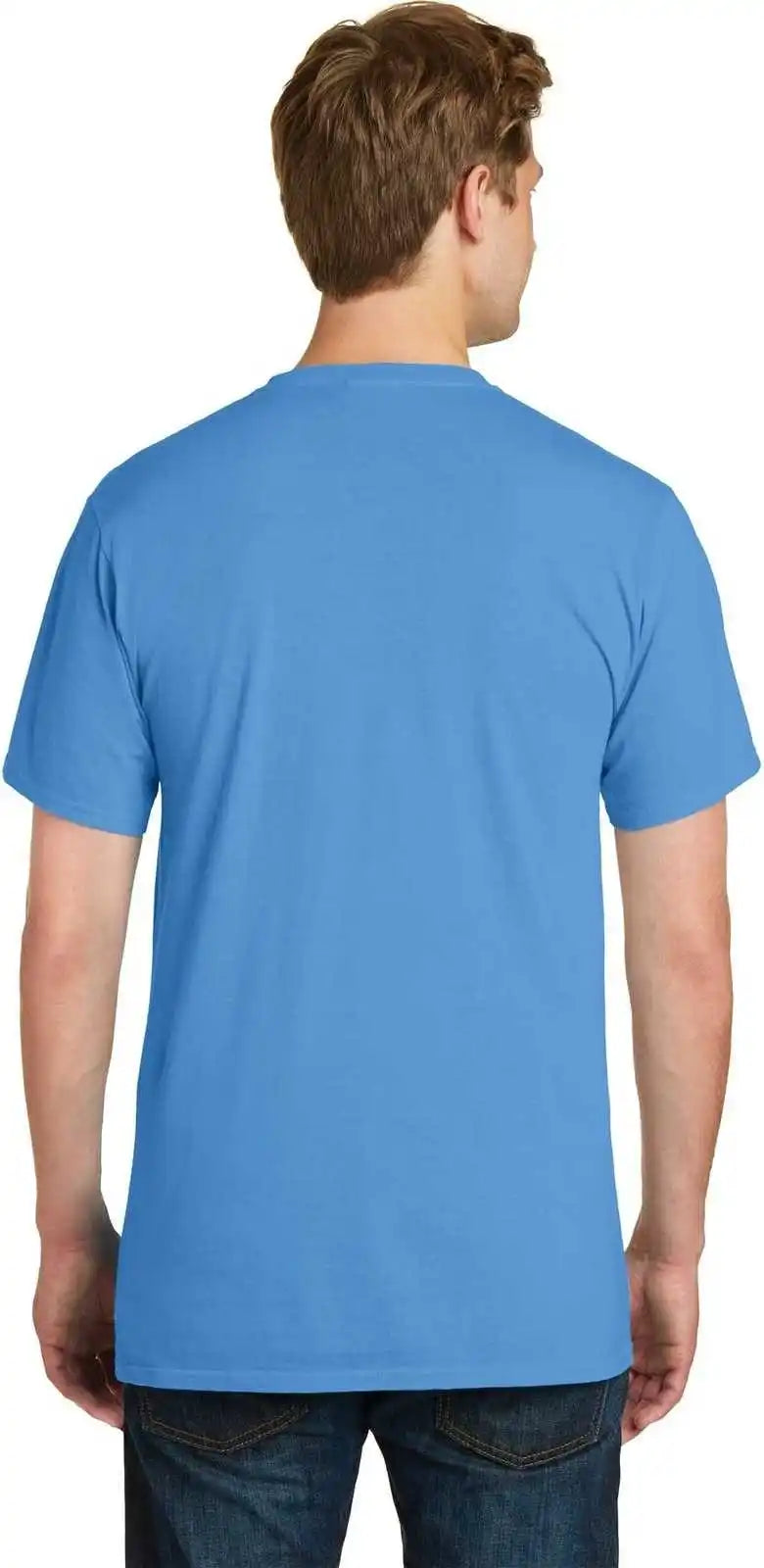 Port & Company Pc099p Beach Wash Garment-dyed Pocket Tee - Blue Moon