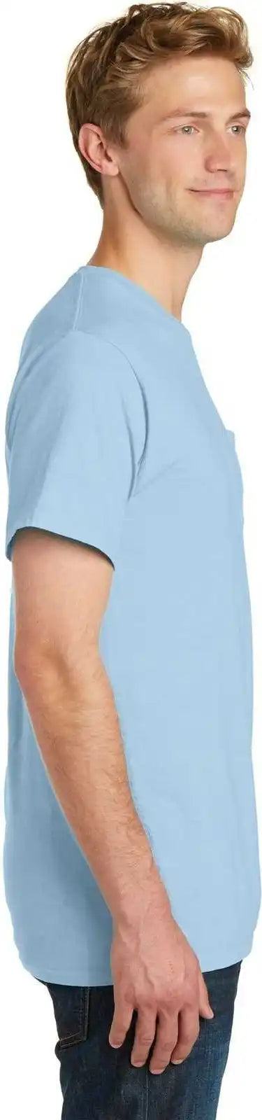 Port & Company Pc099p Beach Wash Garment Dyed Pocket Tee Glacier