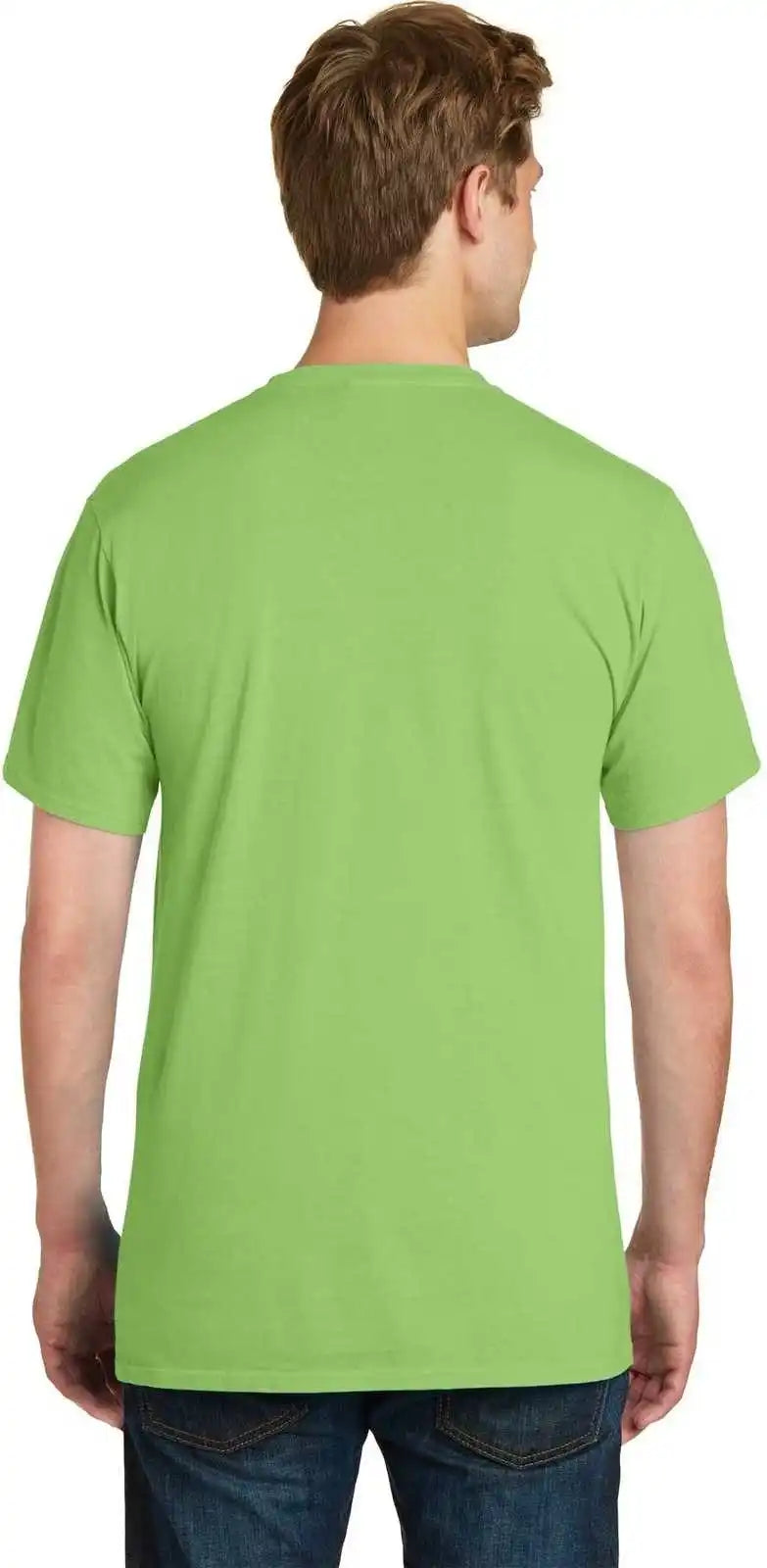Port &amp; Company Pc099p Beach Wash Garment-dyed Pocket Tee - Limeade