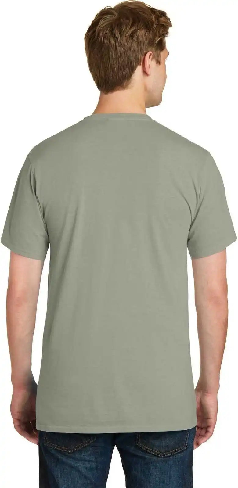 Port &amp; Company Pc099p Beach Wash Garment Dyed Pocket Tee Walnut