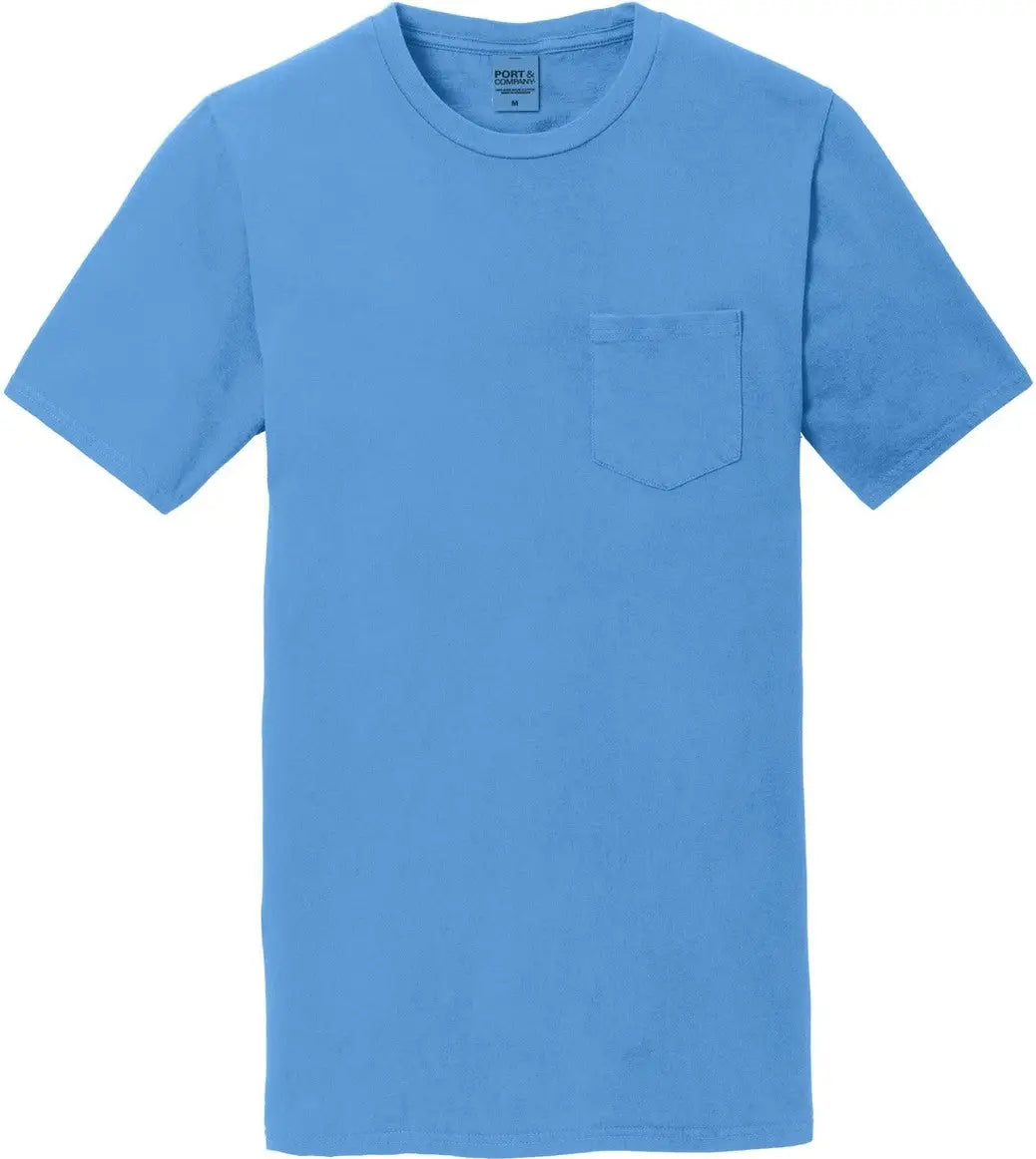 Port & Company Pc099p co Beach Wash Garment-dyed Pocket Tee - Blue Moon