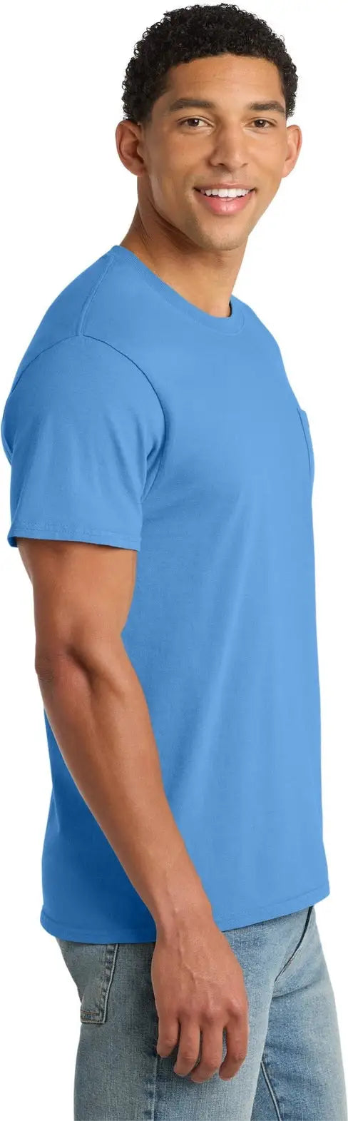 Port & Company Pc099p co Beach Wash Garment-dyed Pocket Tee - Blue Moon