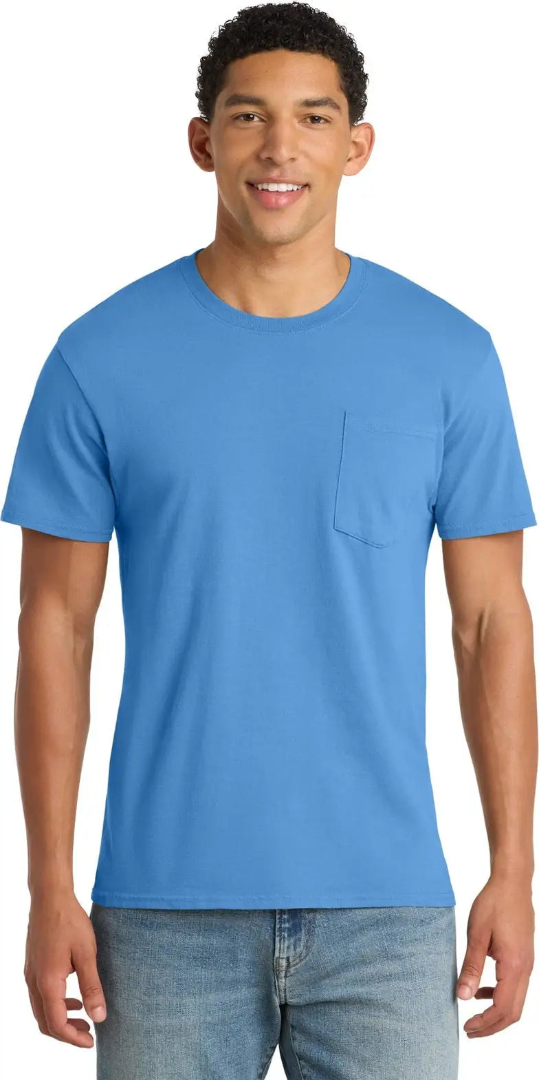 Port & Company Pc099p co Beach Wash Garment-dyed Pocket Tee - Blue Moon