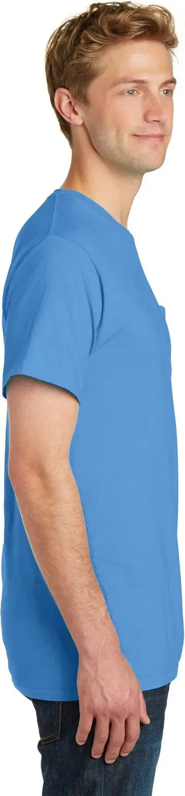 Port & Company Pc099p co Beach Wash Garment-dyed Pocket Tee - Blue Moon