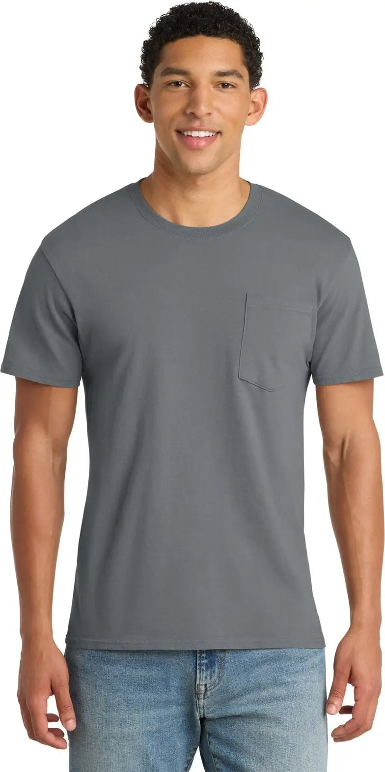 Port & Company Pc099p co Beach Wash Garment-dyed Pocket Tee - Coal