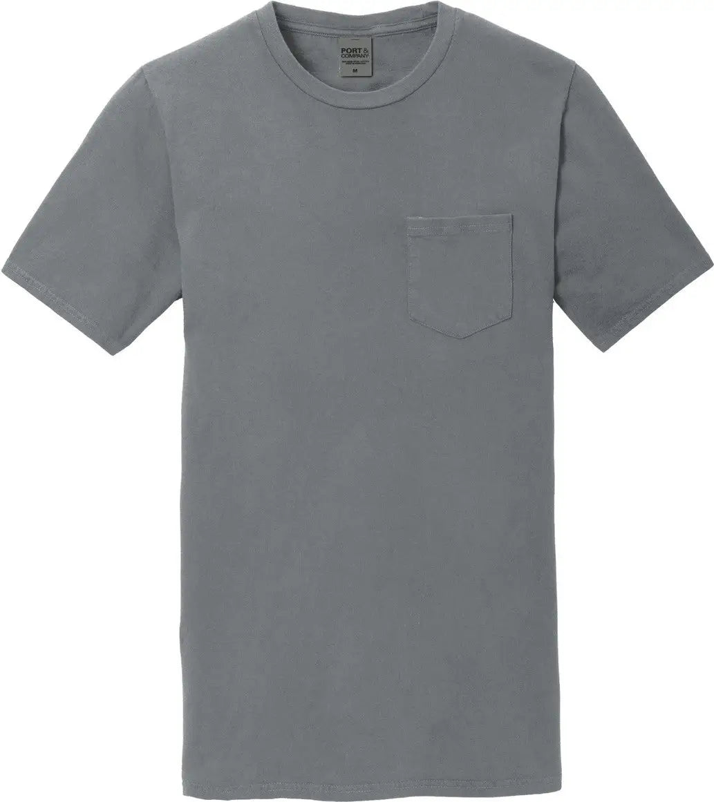 Port & Company Pc099p co Beach Wash Garment-dyed Pocket Tee - Coal