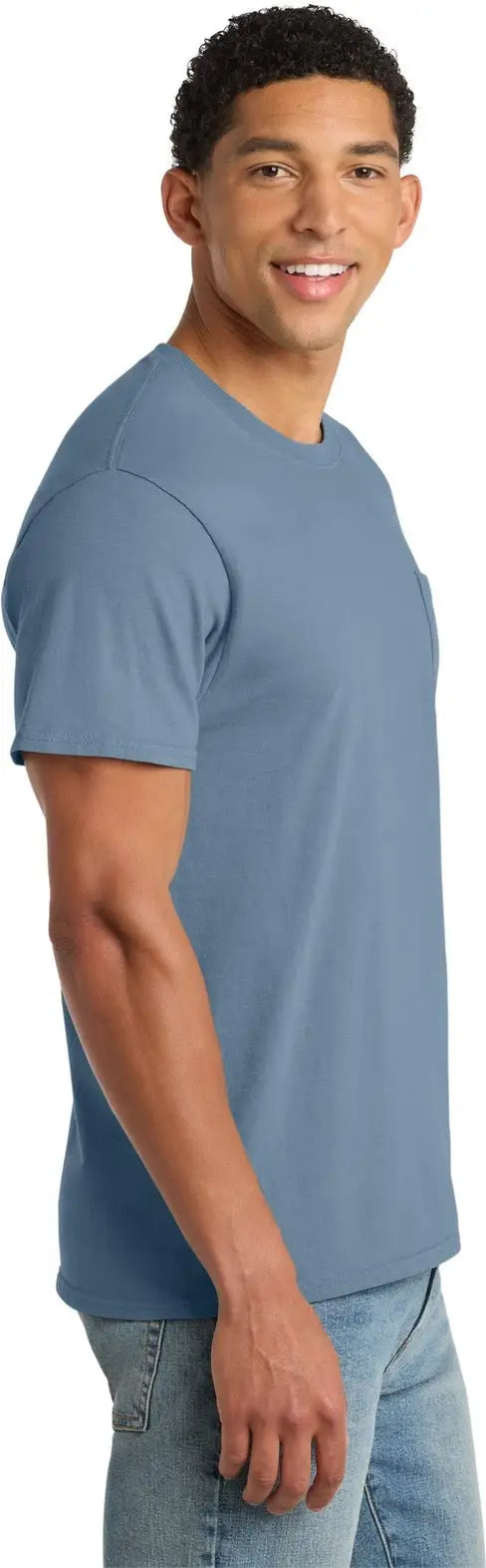 Port & Company Pc099p co Beach Wash Garment-dyed Pocket Tee - Denim Blue
