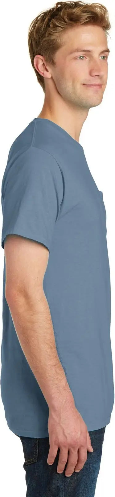 Port & Company Pc099p co Beach Wash Garment-dyed Pocket Tee - Denim Blue