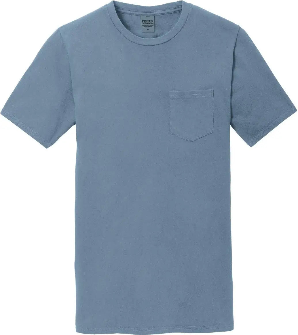 Port & Company Pc099p co Beach Wash Garment-dyed Pocket Tee - Denim Blue
