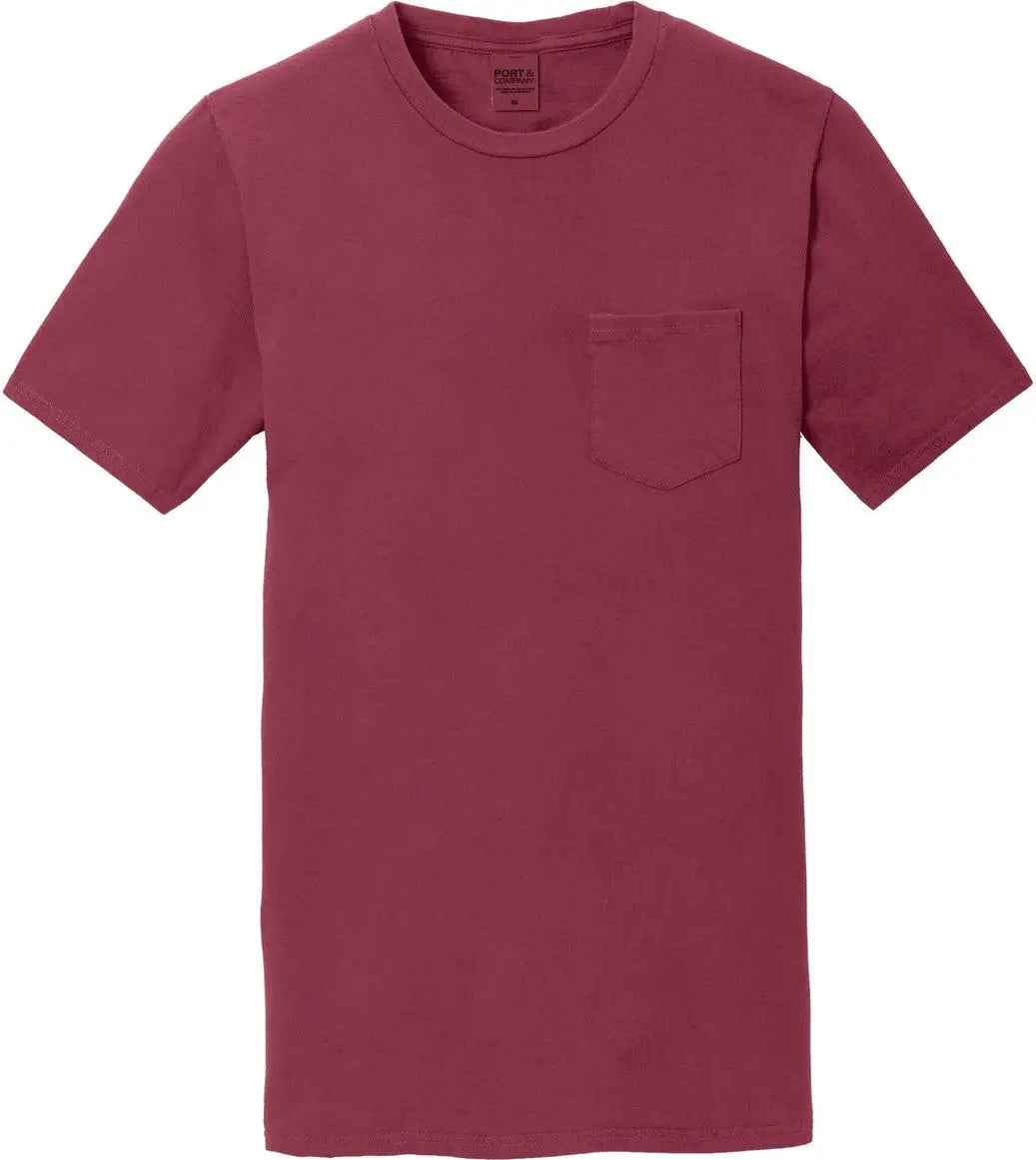 Port & Company Pc099p co Beach Wash Garment-dyed Pocket Tee - Merlot