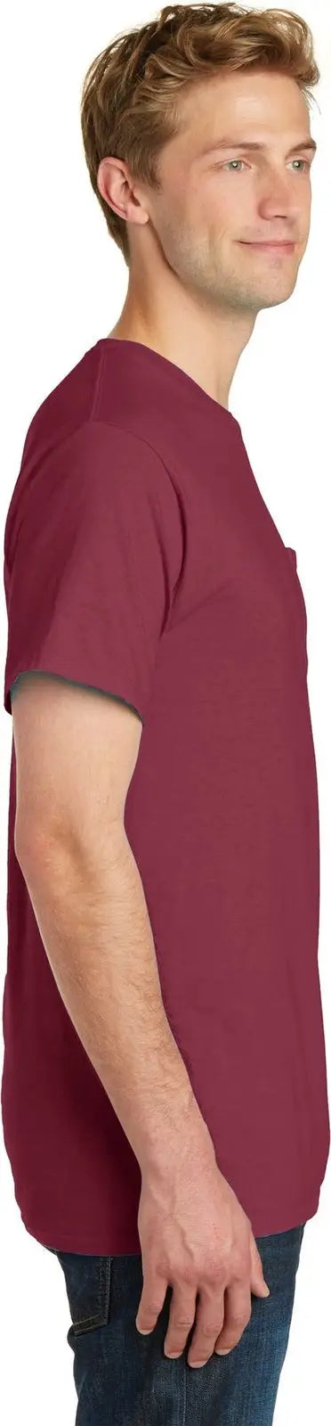 Port & Company Pc099p co Beach Wash Garment-dyed Pocket Tee - Merlot