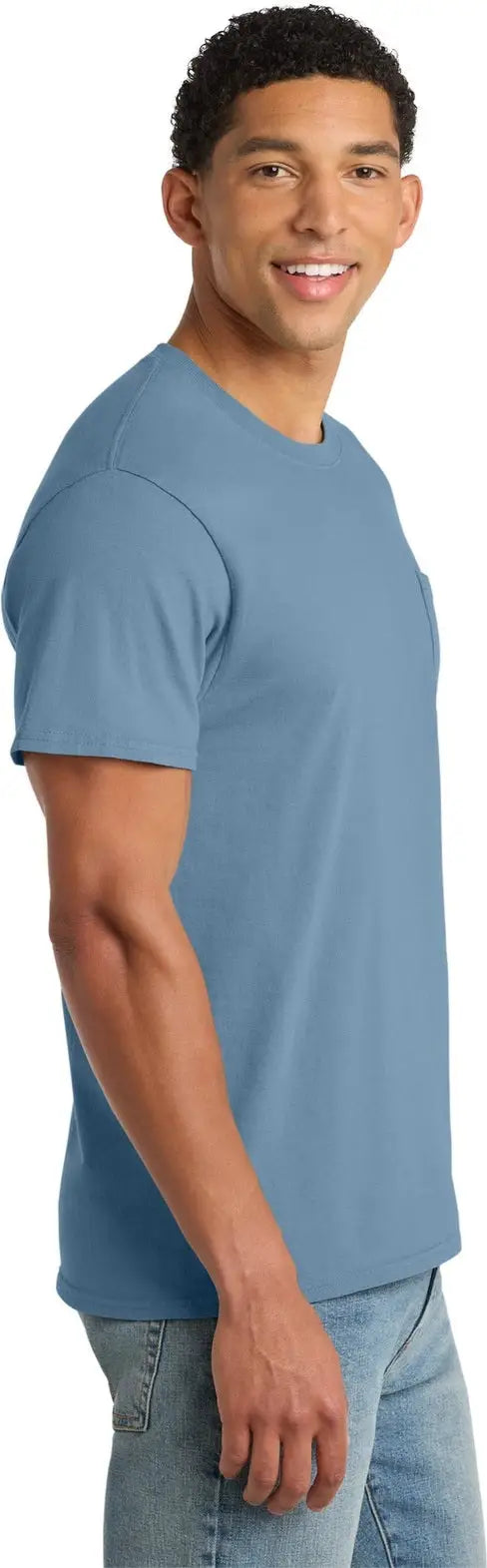 Port & Company Pc099p co Beach Wash Garment-dyed Pocket Tee - Mist