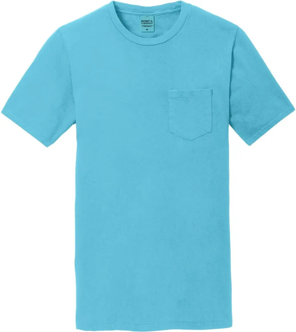 Port & Company Pc099p co Beach Wash Garment-dyed Pocket Tee - Tidal Wave
