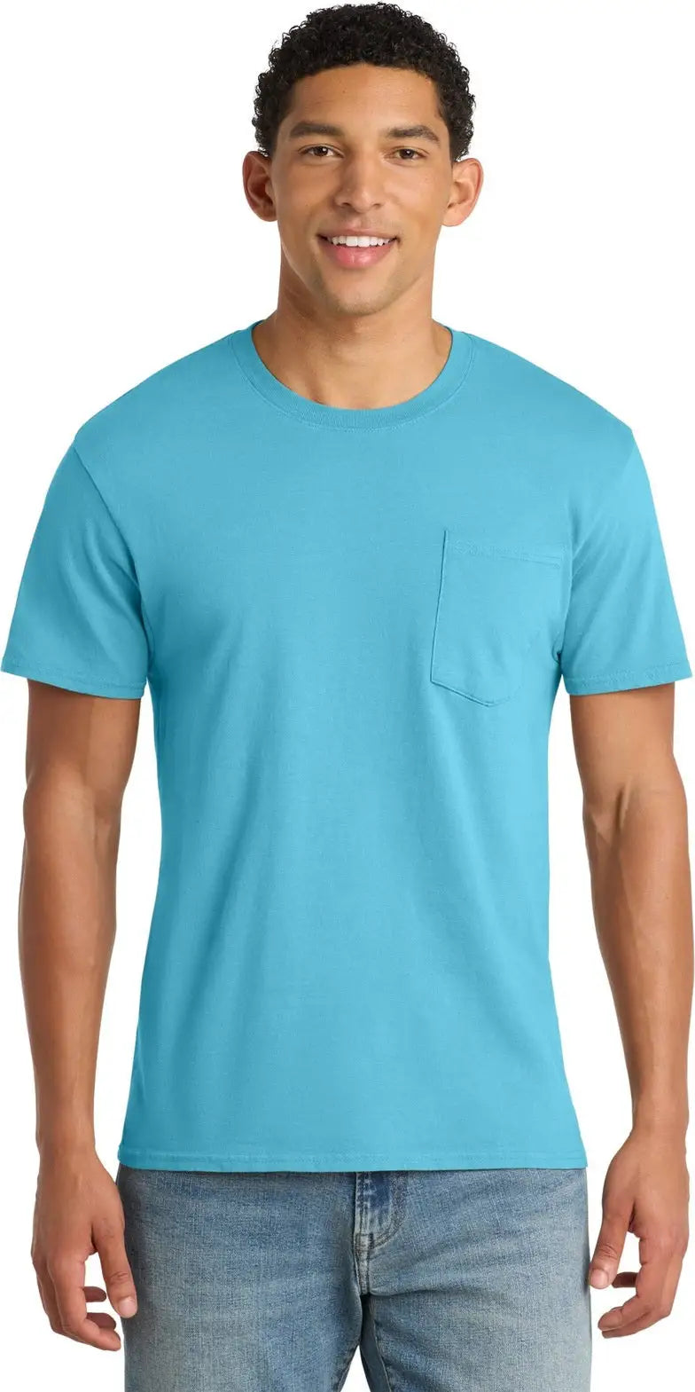Port & Company Pc099p co Beach Wash Garment-dyed Pocket Tee - Tidal Wave