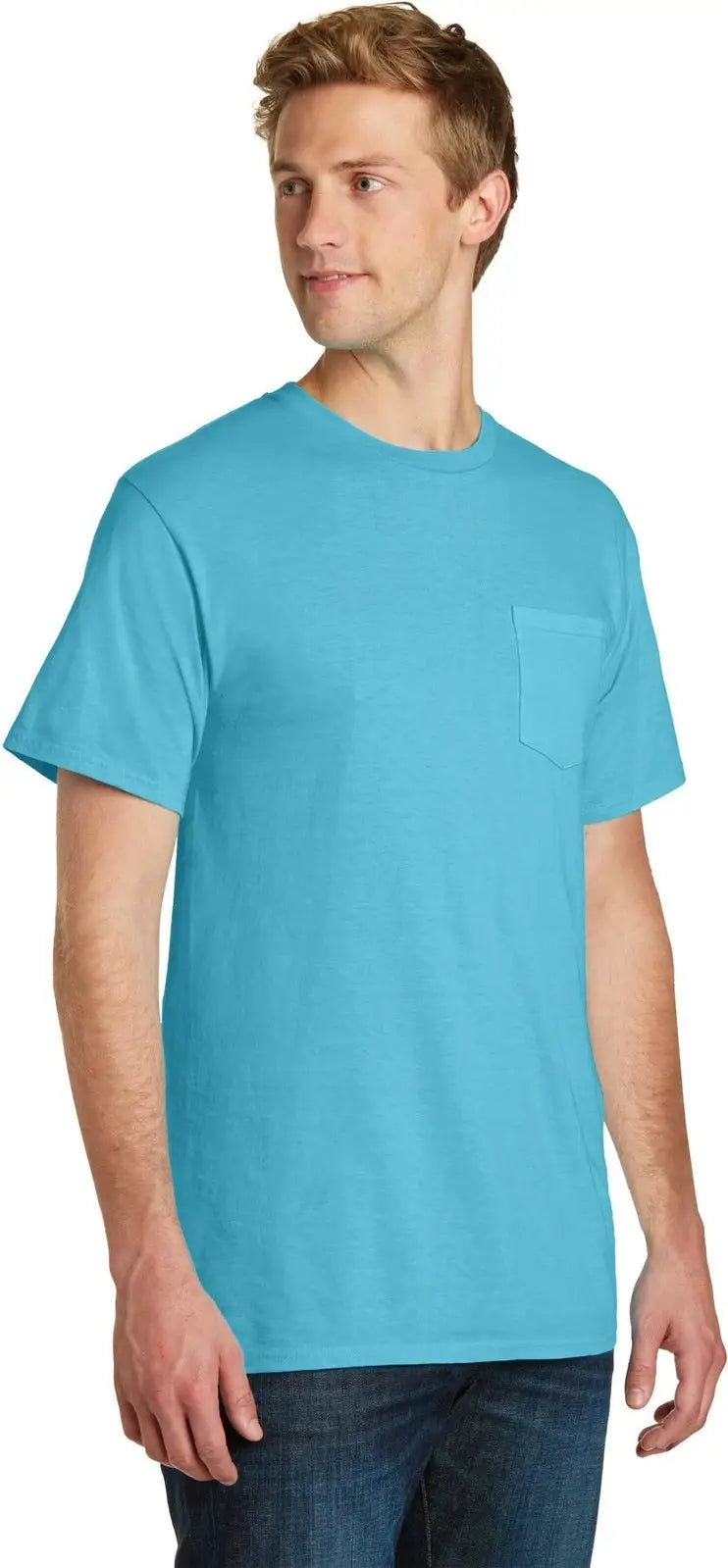 Port & Company Pc099p co Beach Wash Garment-dyed Pocket Tee - Tidal Wave