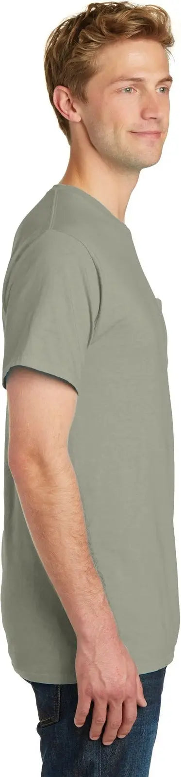 Port & Company Pc099p co Beach Wash Garment-dyed Pocket Tee - Walnut