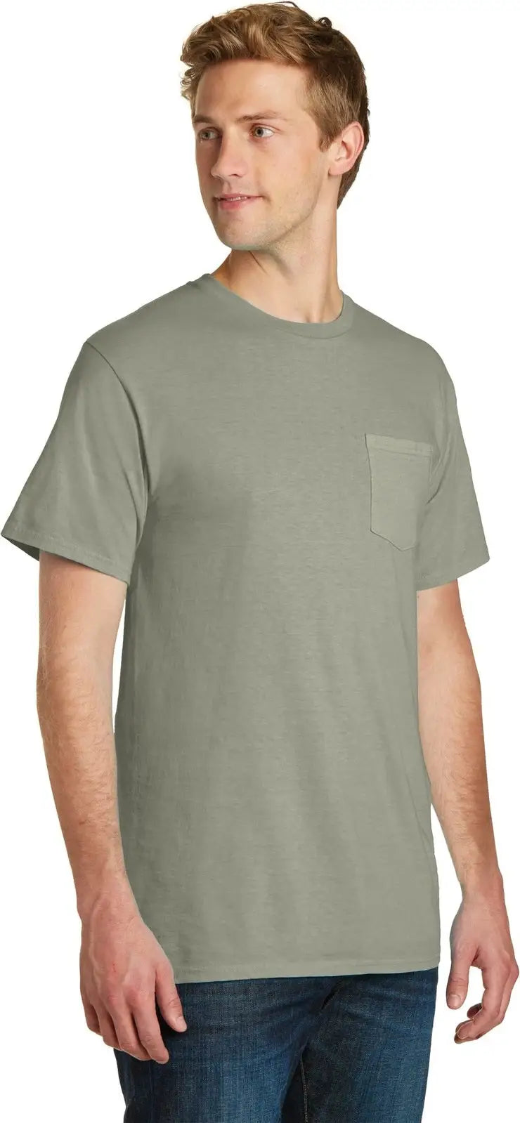 Port & Company Pc099p co Beach Wash Garment-dyed Pocket Tee - Walnut