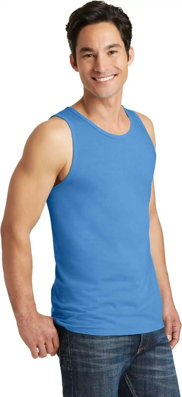 Port &amp; Company Pc099tt Beach Wash Garment Dyed Tank Blue Moon