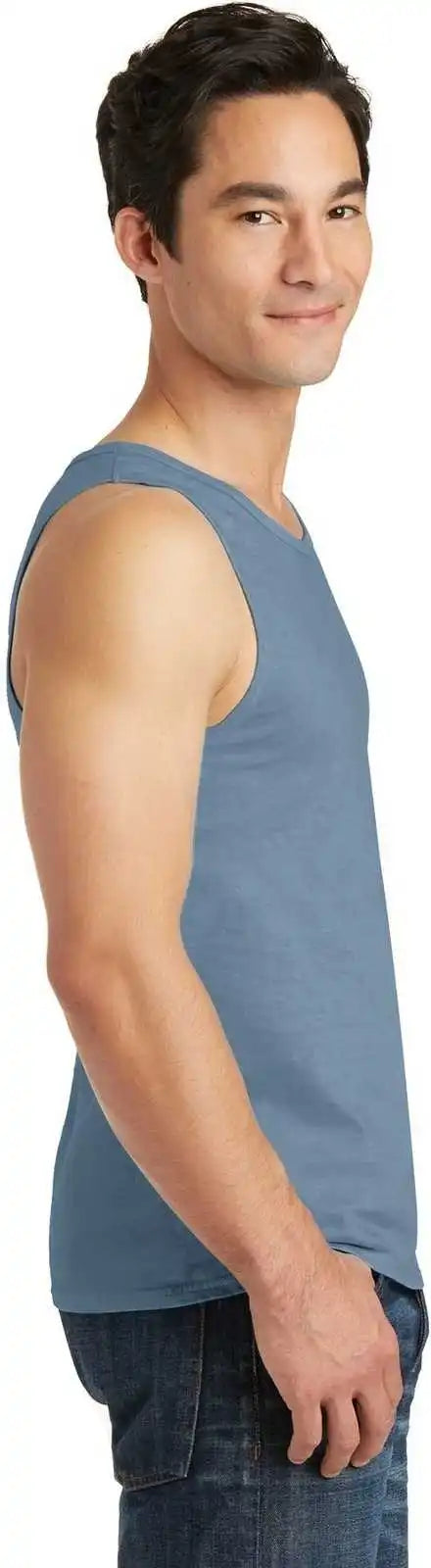 Port &amp; Company Pc099tt Beach Wash Garment Dyed Tank Denim Blue