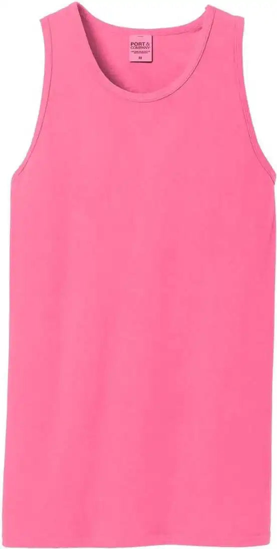 Port &amp; Company Pc099tt Beach Wash Garment-dyed Tank - Neon Pink