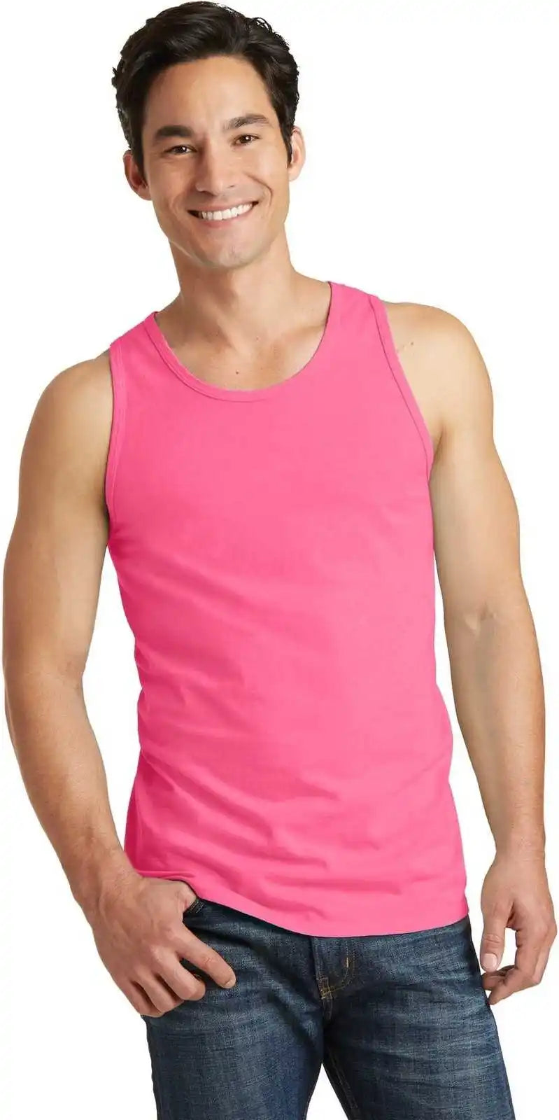 Port &amp; Company Pc099tt Beach Wash Garment-dyed Tank - Neon Pink