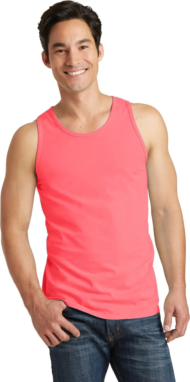 Port & Company Pc099tt co Beach Wash Garment-dyed Tank - Neon Coral - Adult s