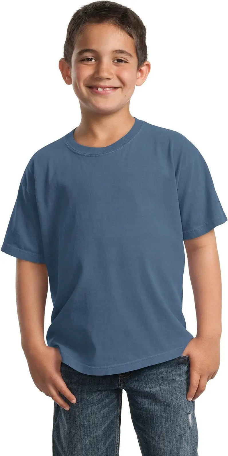 Port & Company Pc099y co Youth Beach Wash Garment-dyed Tee - Denim Blue - Xs