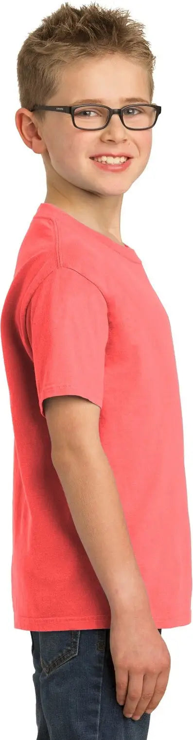 Port & Company Pc099y co Youth Beach Wash Garment-dyed Tee - Neon Coral