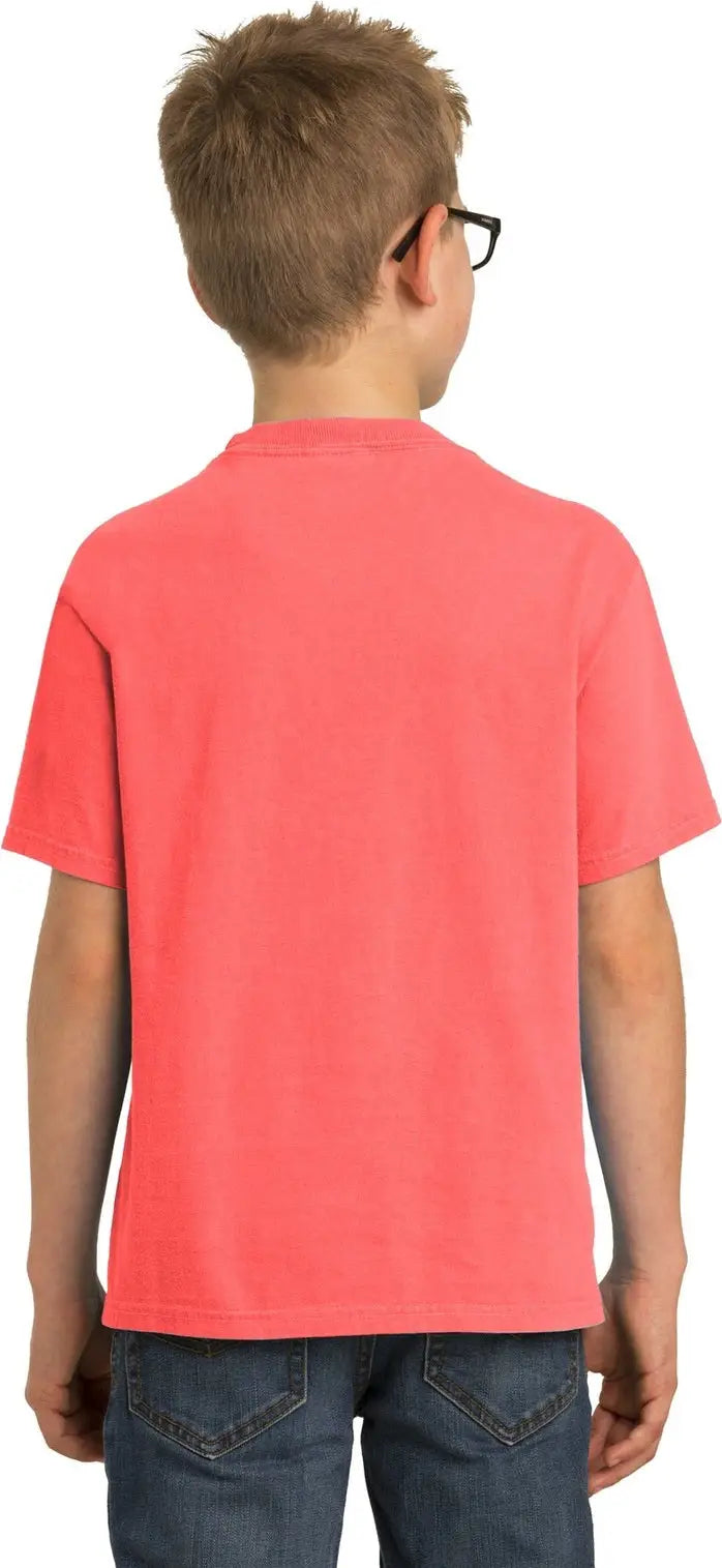 Port & Company Pc099y co Youth Beach Wash Garment-dyed Tee - Neon Coral