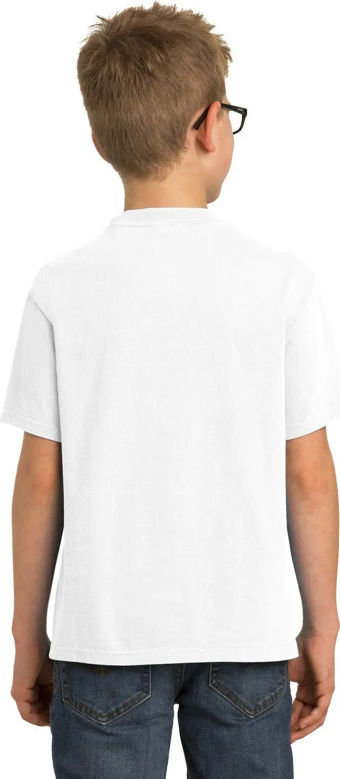 Port & Company Pc099y co Youth Beach Wash Garment-dyed Tee - White
