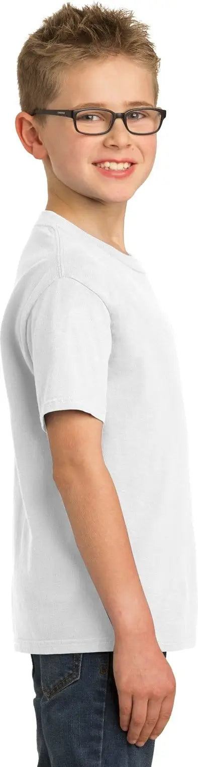 Port & Company Pc099y co Youth Beach Wash Garment-dyed Tee - White
