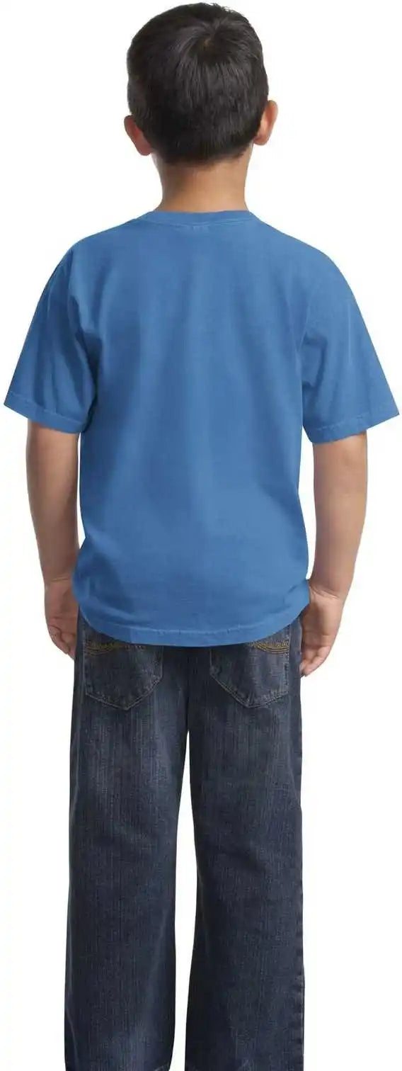 Port & Company Pc099y Youth Beach Wash Garment Dyed Tee Blue Moon