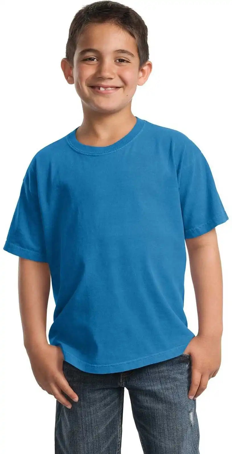 Port & Company Pc099y Youth Beach Wash Garment Dyed Tee Blue Moon