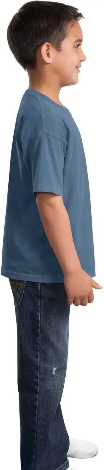 Port &amp; Company Pc099y Youth Beach Wash Garment Dyed Tee Denim Blue