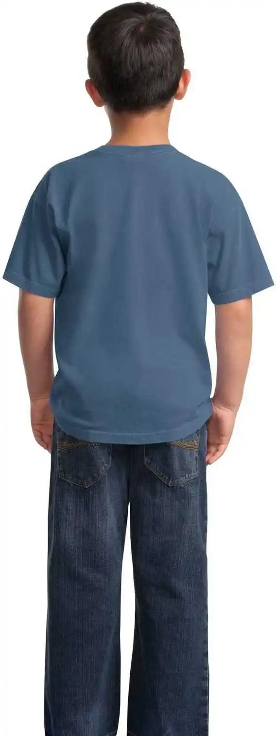 Port & Company Pc099y Youth Beach Wash Garment-dyed Tee - Denim Blue