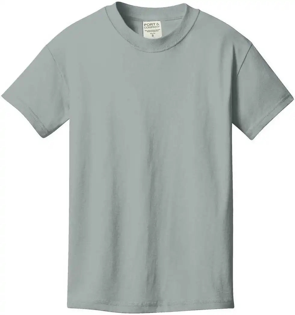 Port &amp; Company Pc099y Youth Beach Wash Garment Dyed Tee Pewter