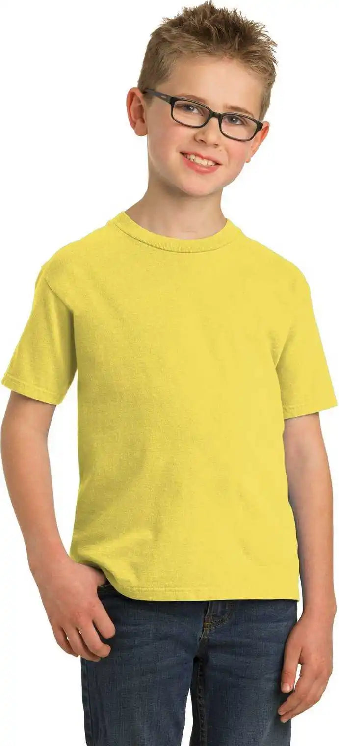 Port & Company Pc099y Youth Beach Wash Garment-dyed Tee - Popcorn