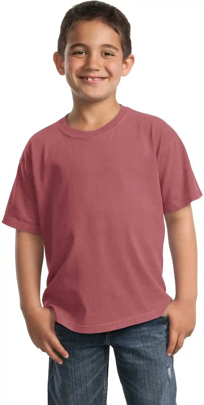 Port & Company Pc099y Youth Beach Wash Garment-dyed Tee - Red Rock