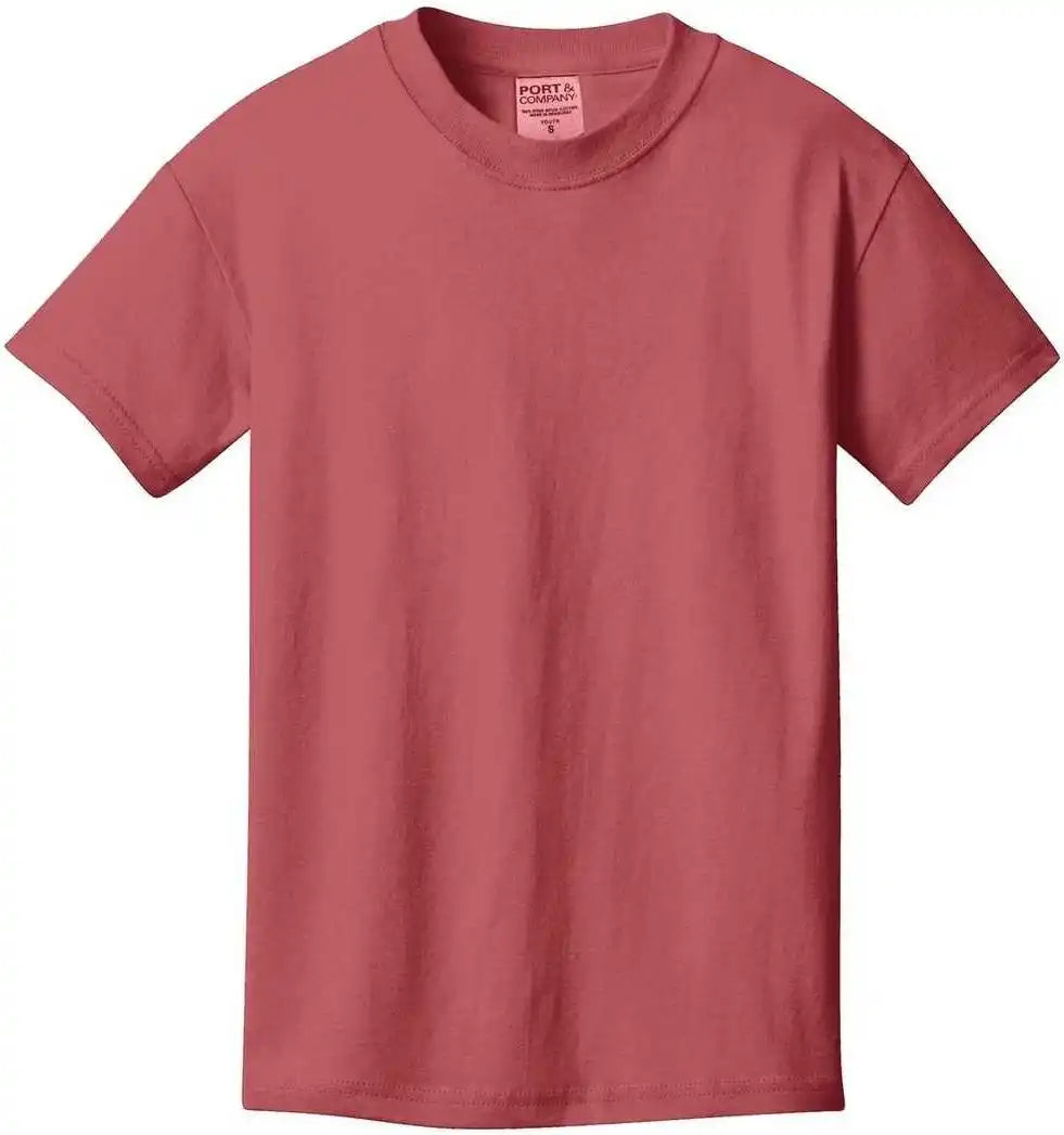 Port & Company Pc099y Youth Beach Wash Garment-dyed Tee - Red Rock