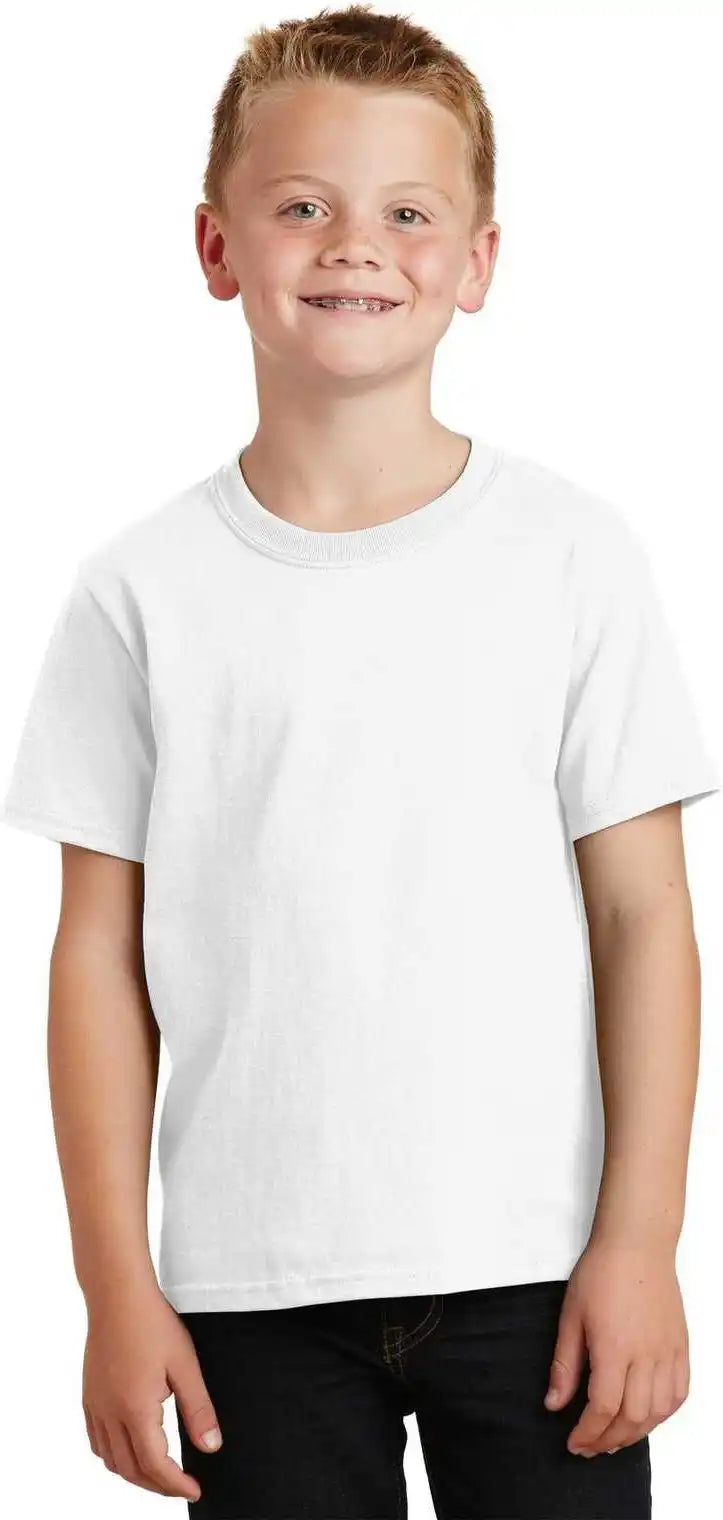 Port & Company Pc099y Youth Beach Wash Garment Dyed Tee White