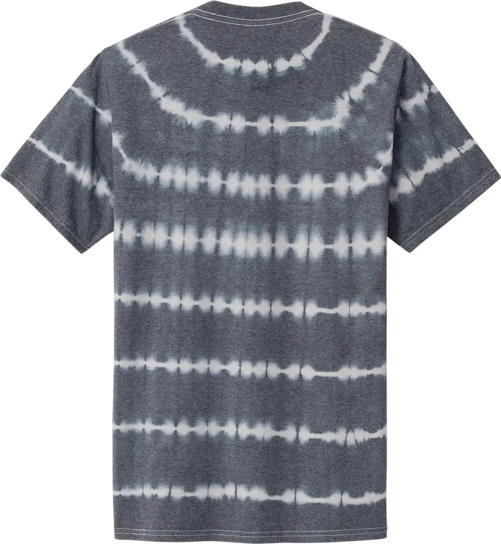 Port & Company Pc142 co Allover Stripe Tie-dye Tee - Graphite Light Gray