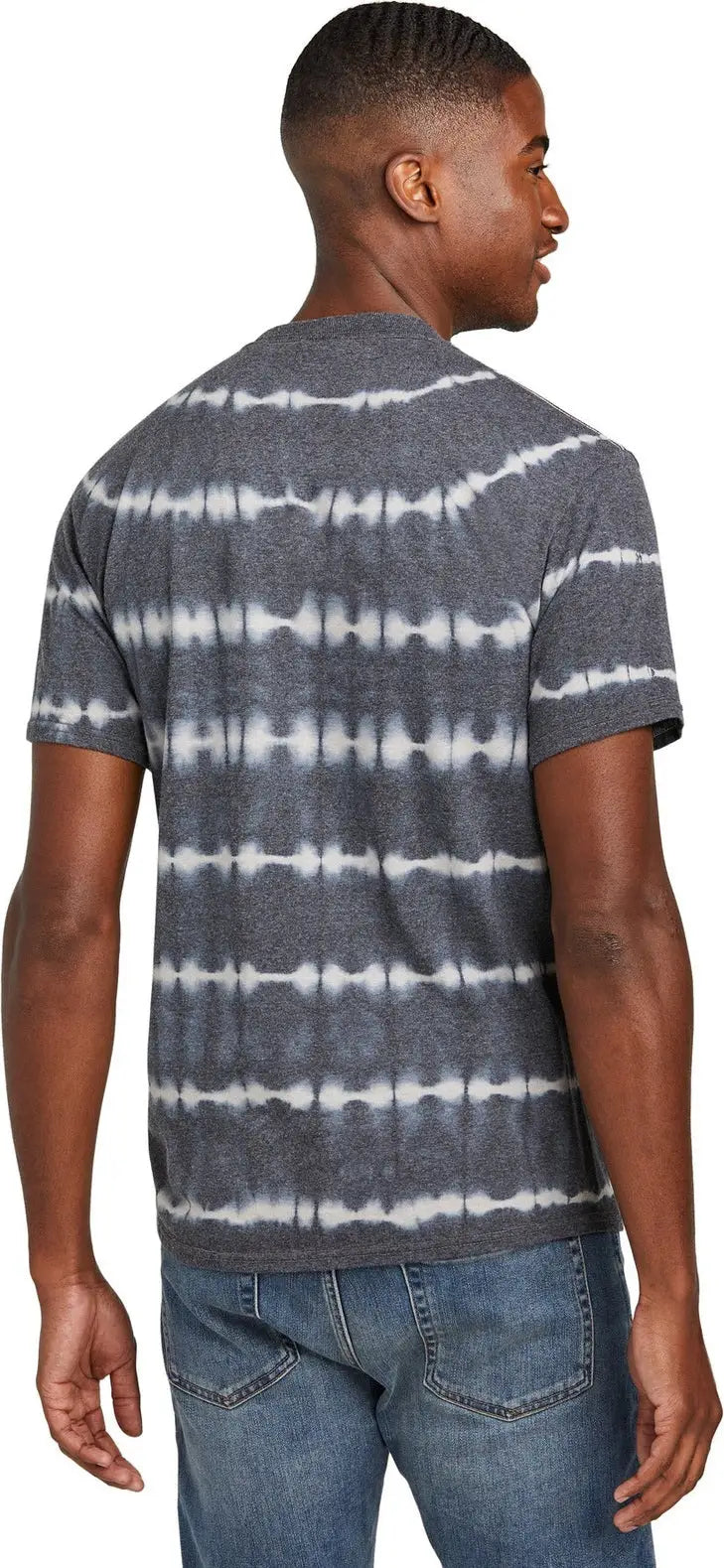 Port & Company Pc142 co Allover Stripe Tie-dye Tee - Graphite Light Gray