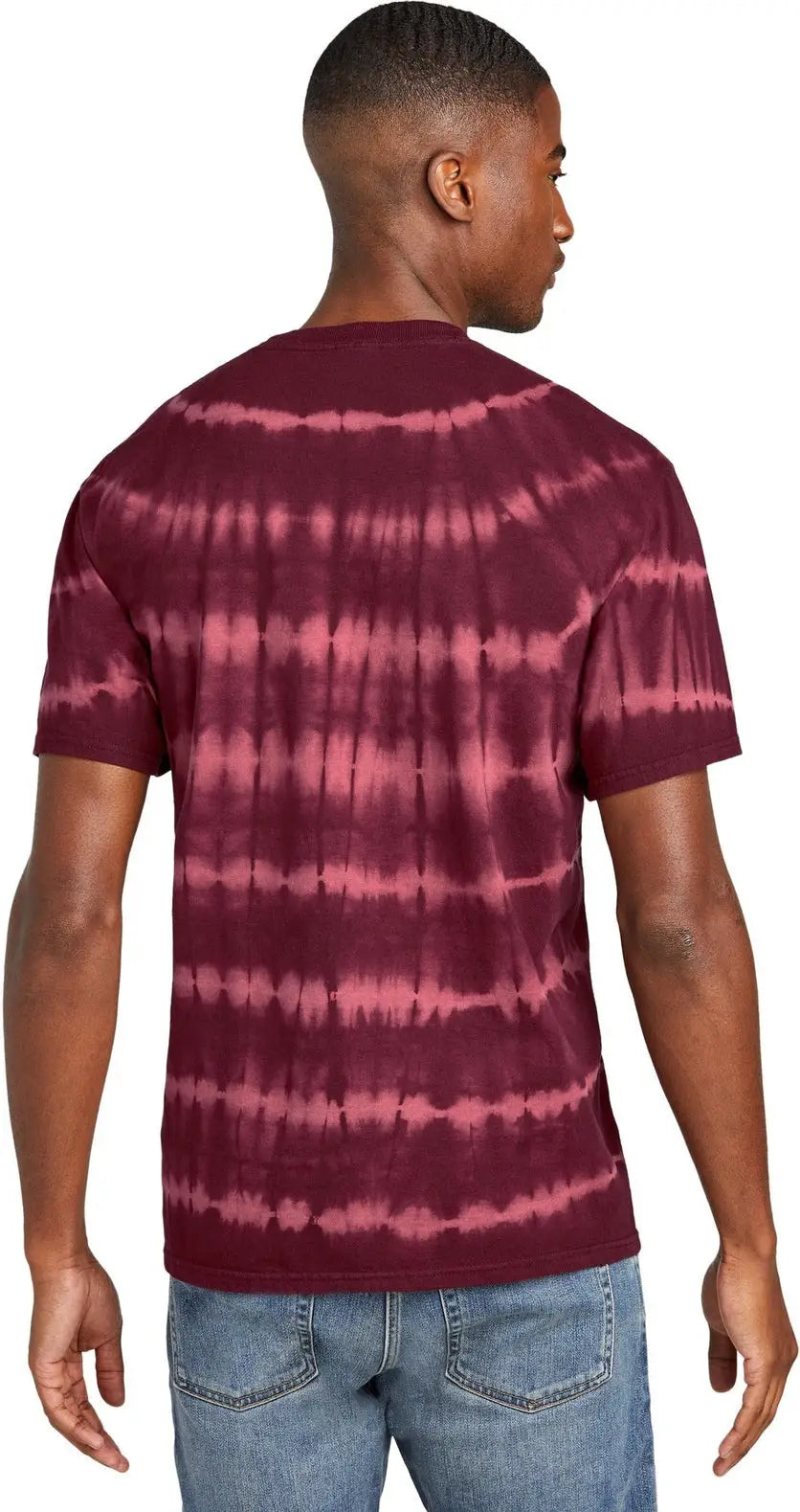 Port & Company Pc142 co Allover Stripe Tie-dye Tee - Merlot Burgundy
