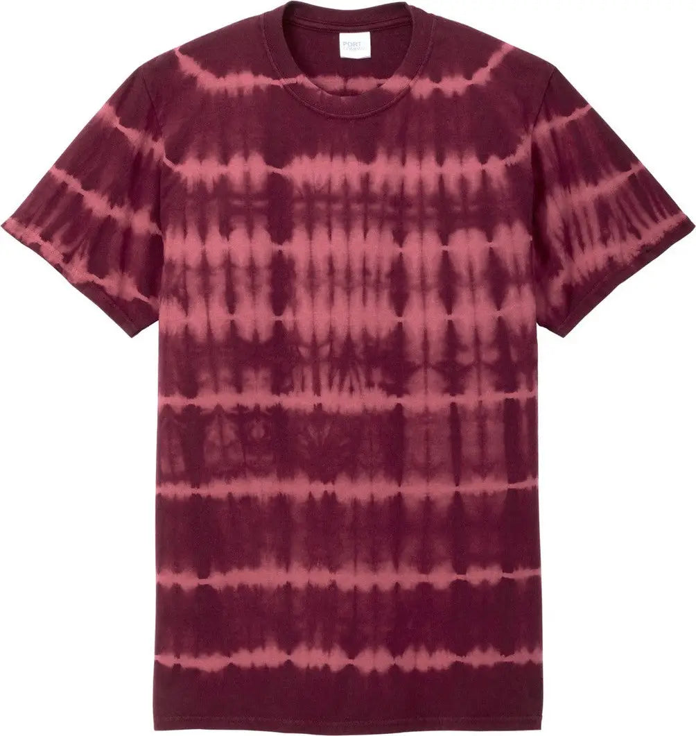 Port & Company Pc142 co Allover Stripe Tie-dye Tee - Merlot Burgundy