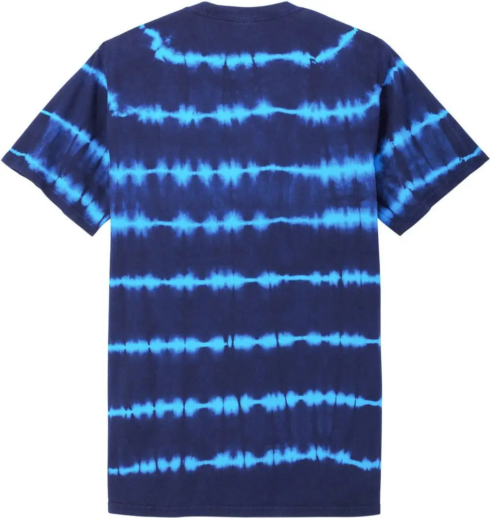 Port & Company Pc142 co Allover Stripe Tie-dye Tee - Turquoise Team Navy