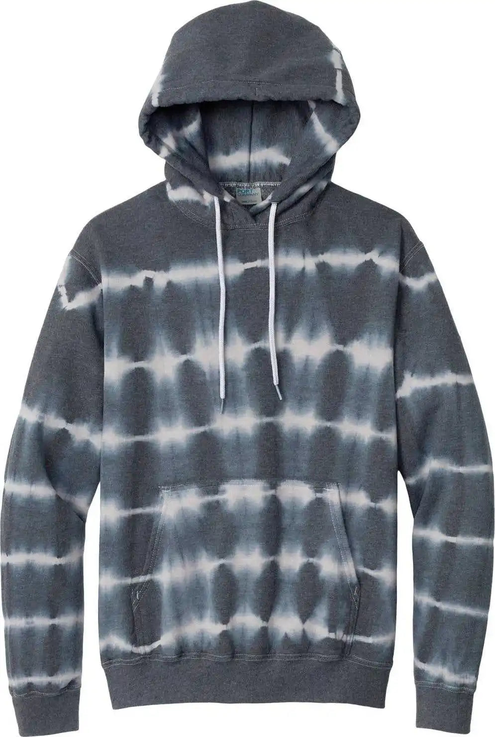 Port &amp; Company Pc143 Allover Stripe Tie-dye Fleece - Grph/ltgry