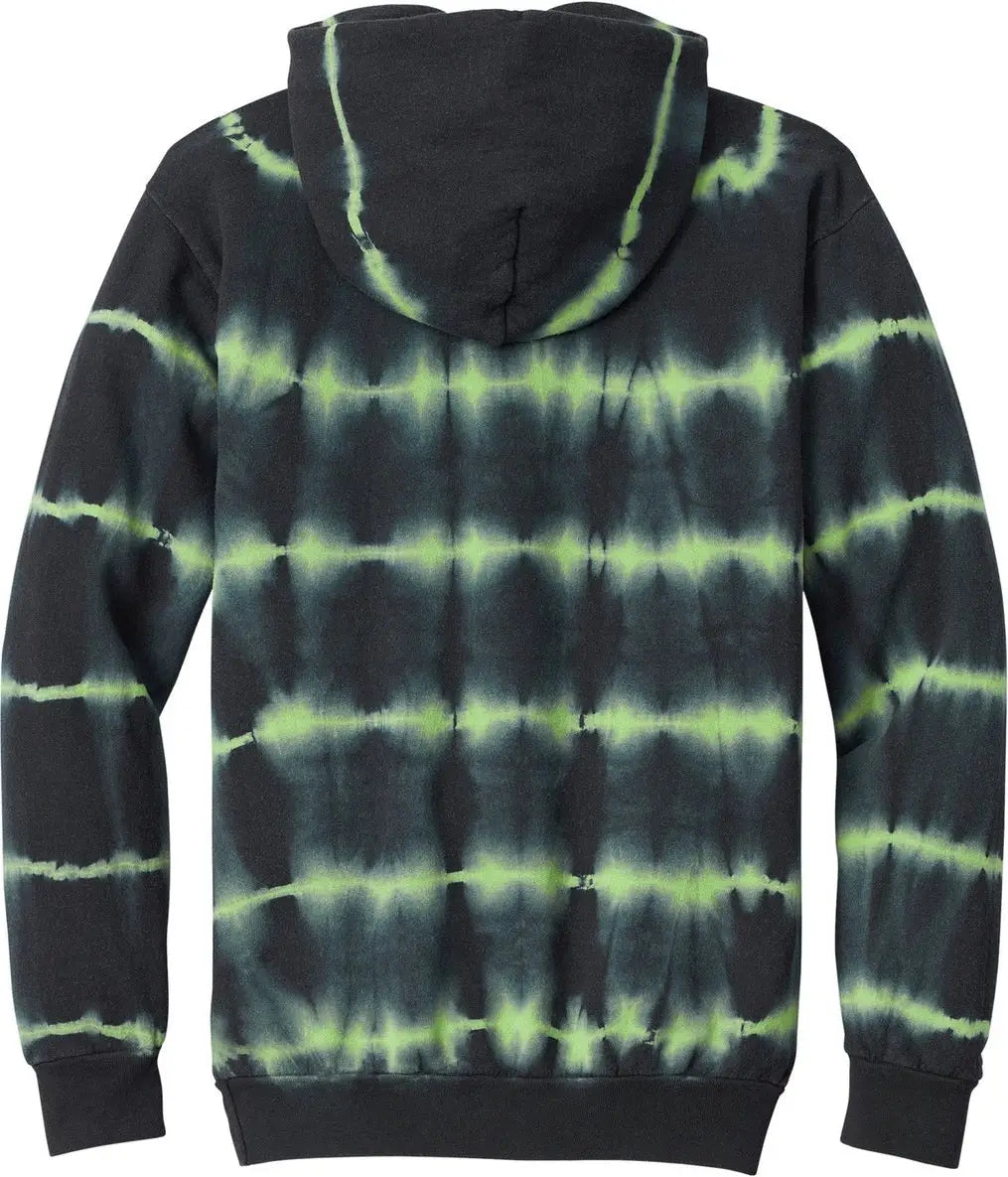 Port & Company Pc143 co Allover Stripe Tie-dye Fleece - Green Tea Black