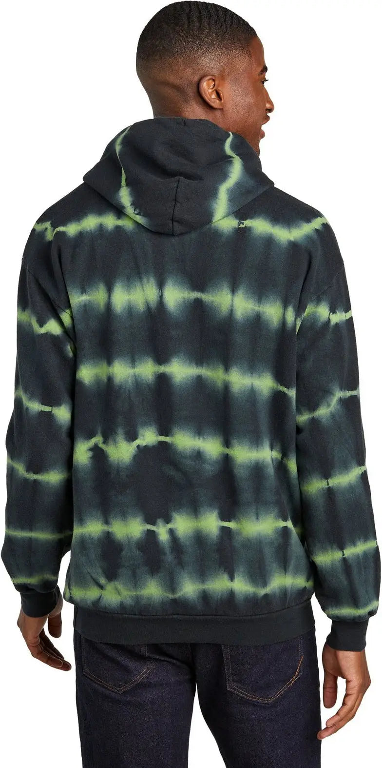 Port & Company Pc143 co Allover Stripe Tie-dye Fleece - Green Tea Black - Tea/ / Adult s