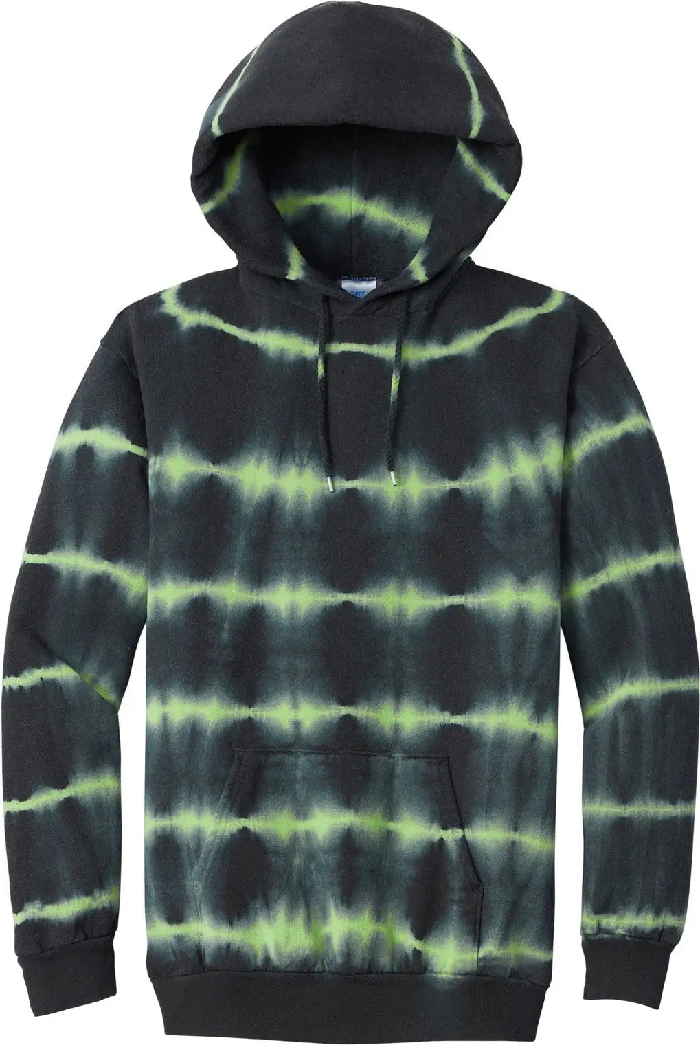 Port & Company Pc143 co Allover Stripe Tie-dye Fleece - Green Tea Black